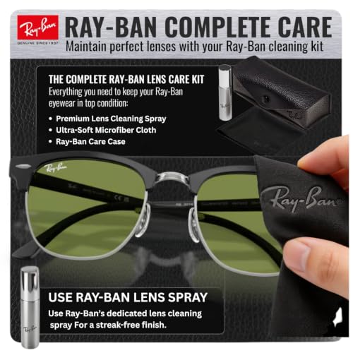 Image of Ray-Ban RB3016F CLUBMASTER CLASSIC LOW BRIDGE FIT Square Shape Sunglasses for Men & Women with Official RayBan Eyewear Kit