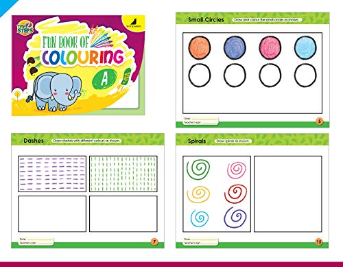Image of Woodsnipe Colouring Books Combo Pack for Preschool Ages 2 to 5| Introduction to Colours, Pencil Control with Pattern, Lines, Curves| Simple to 3D objects, Shapes, Patterns. Develops Fine Motor Skills