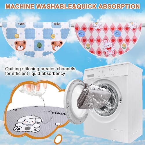 4 pcs wasserdichte wiederverwendbare Welpenunterlagen für Wurfkisten saugstarke runde Trainingsunterlagen für Hunde Katzen Meerschweinchen Zuchthunde als Hundebett Schutz oder Tierboxen Unterlage 82cm