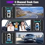 3 Channel 4K Dash Cam with 5GHz WiFi & APP Control, 4K/2.5K+1080P+1080P Front Inside and Rear, Triple Dash Camera with 64GB Card, G-Sensor, 24 Hours Parking Mode, Loop Recording, Night Vision - Image 2