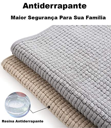 Tapete De Banheiro Super Soft Antiderrapante Bolinha 60x40cm (Cinza Escuro)