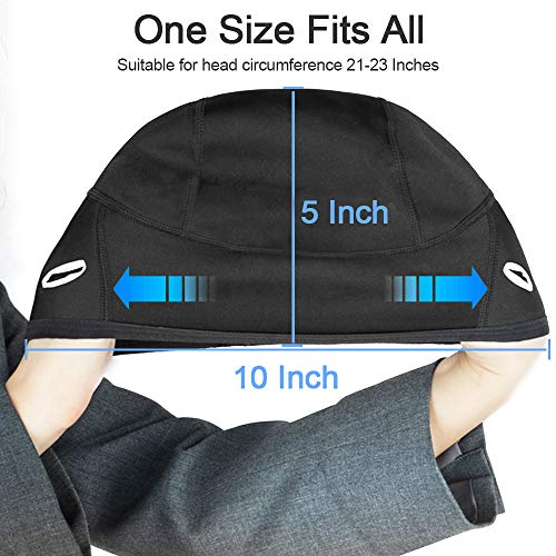 Coolchange Skull Cap Helmet Liner with Glasses Port Winter Thermal Running Beanie Cycling Cap Black - Thumbnail 2