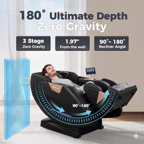 Image of 5D Zero Gravity Full Body Massage Chair for Home with AI Smart Body Scan Zero Gravity Recliner Full Body Deep Tissue Massage Heat Therapy Bluetooth Speakers 5 Year Warranty