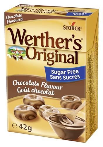 Werthers Original Chocolate Candies Rich Chocolate-Caramel Experience Sugar-Free Gluten-Free & Vegetarian 42 g Box (Pack of 20)