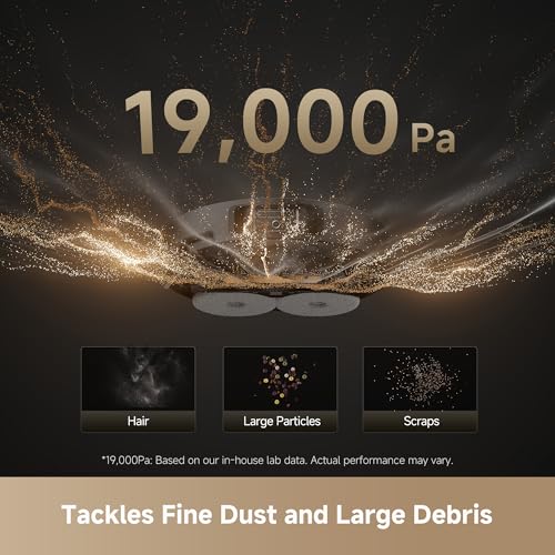 Image of DREAME L40s Ultra Robot Vacuum and Mop, Auto-Empty, Mop Self-Cleaning, 1,9000Pa Suction, 100% Detangling DuoBrush, Extending Mops and Side Brush, 40mm Obstacle Clearing, App & Voice Control (Black)