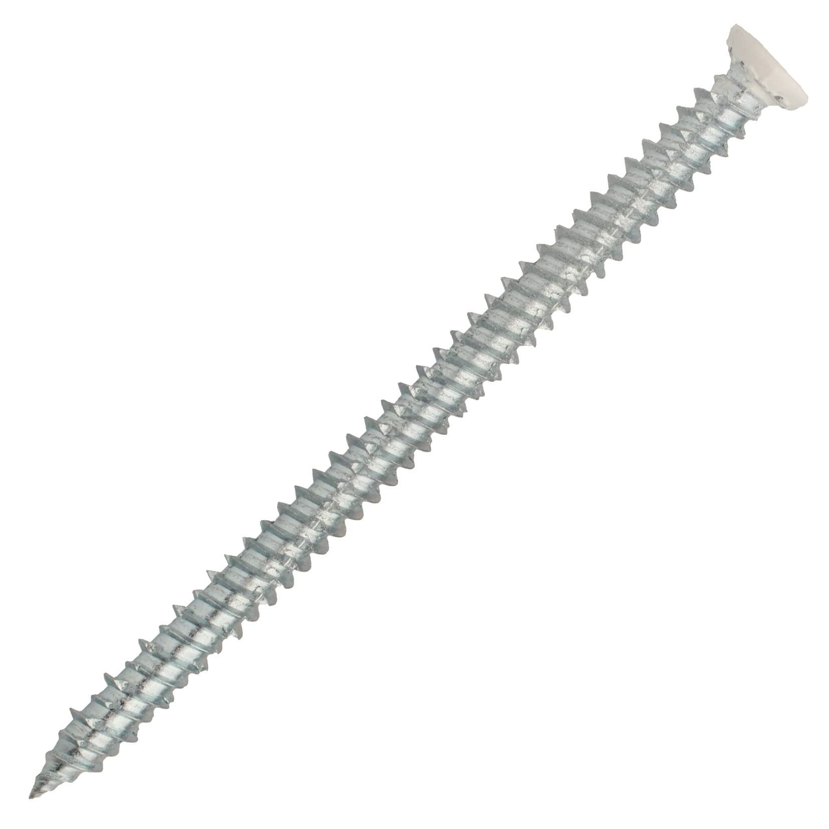 SCELL-IT, Boîte 100 Vis béton à fixation directe 7.5x152 mm, Tête fraisée blanc T30, Fixation directe dans le matériau support, Montage traversant sans tension grâce à son filetage