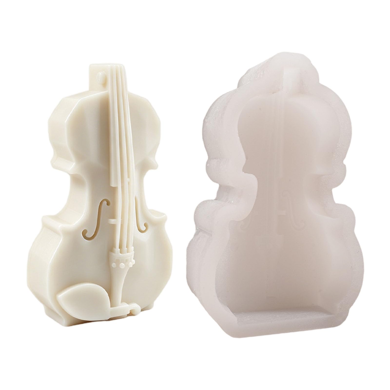 Aqvjd Violin Shape Silicone Molds Multipurpose Silicone for Resin Casting Soap Gypsum Figurine Silicon Viol Cast Food Grade Elastomer Cast Viol Shaped Candlewax Unique Candlewax