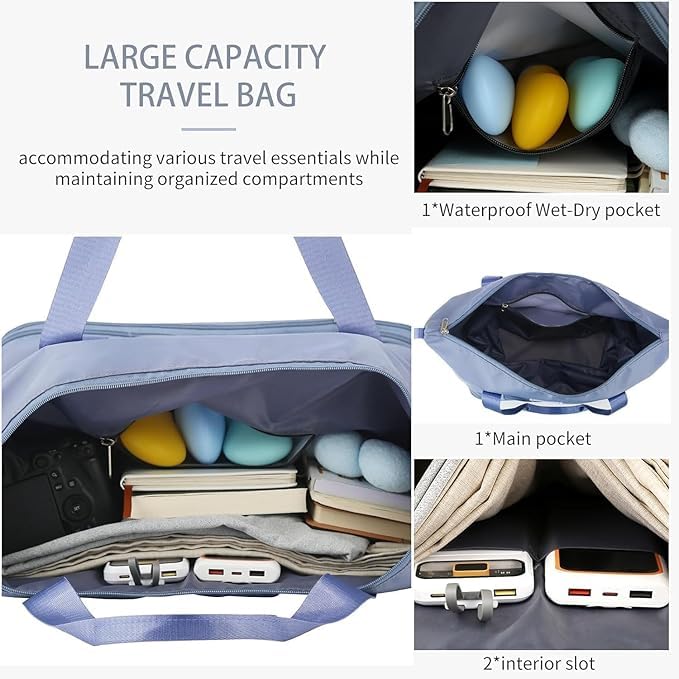 Image of TEKCOOL Duffel Trolley Bags for Travel,Luggage Bags for Travel,Rolling Duffle Bag with Wheels,Travel Bags for Luggage Trolley,Expandable Foldable Duffle Bag with Wheels - Blue';