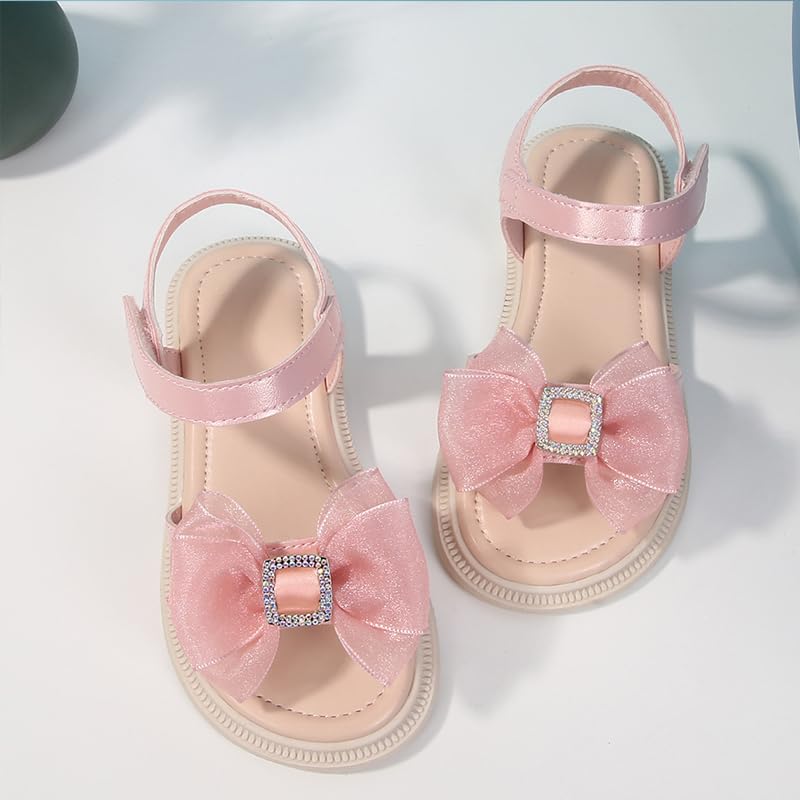 Image of kkdom Girls Cute Heart Sandals Open Toe Summer Flats Dress Sandals Shoes