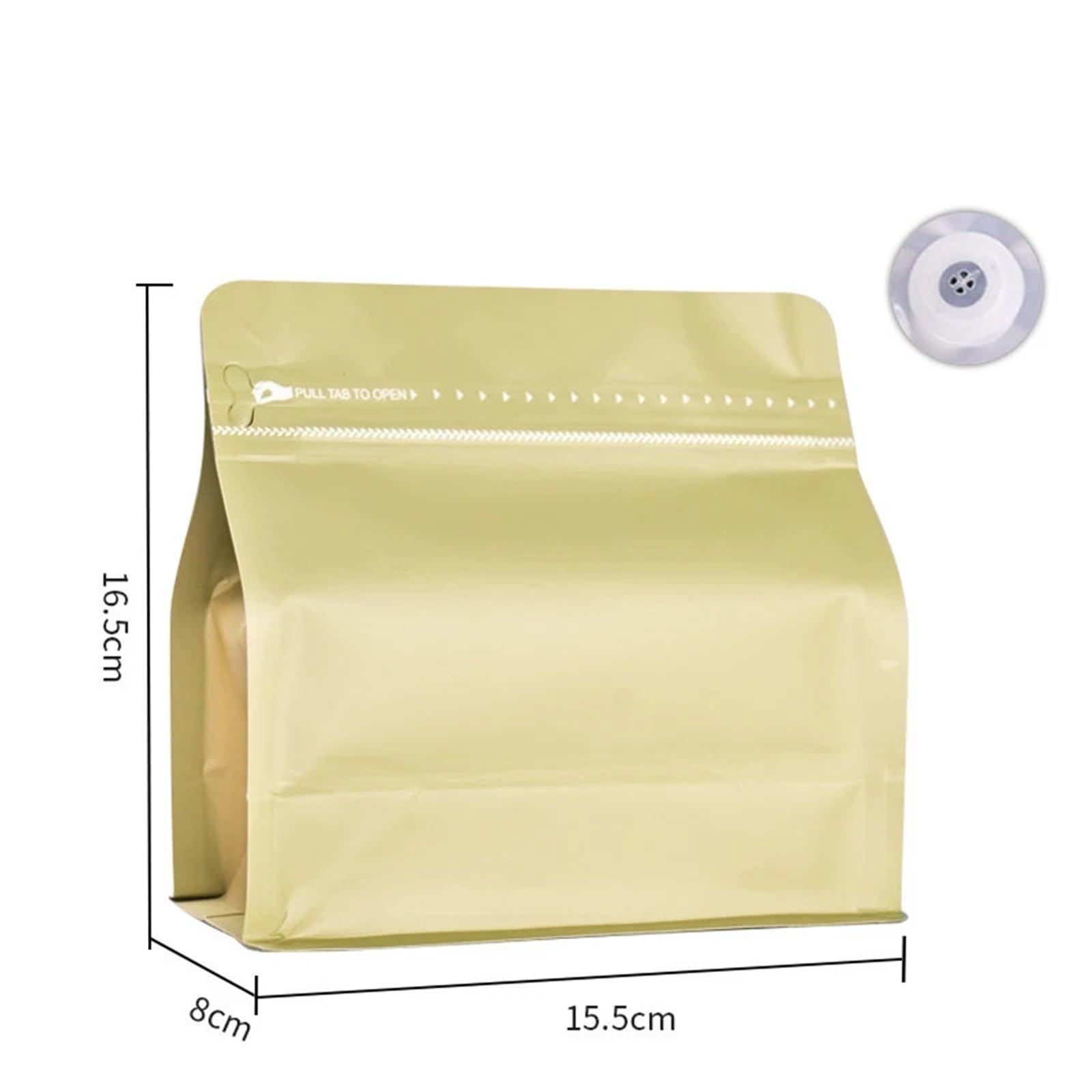 Torebki na kawę z zaworem 50 szt. do pakowania kawy odpowietrznikiem 28 jedwabne, zagęszczone etui folii aluminiowej herbatę orzechami(Yellow,250g)