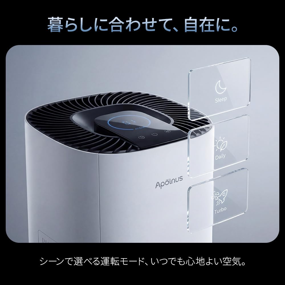 Amazon.co.jp: 空気清浄機 小型 一般HEPAを超えるH13フィルター搭載