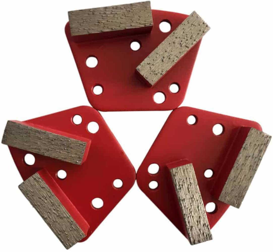 Bolt on Diamond Floor Grinding Discs, Wet or Dry, Set of 3, Clockwise, 5 Quarter Round PCDs