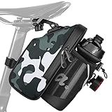 ANGGOER Fahrrad Satteltasche mit 1.6L Flaschenhalter, wasserdichte fahrradtasche Sattel Satteltasche mit Reflektierend Fahrradsitz Tasche für MTB, Rennrad, klapprad, Camouflage