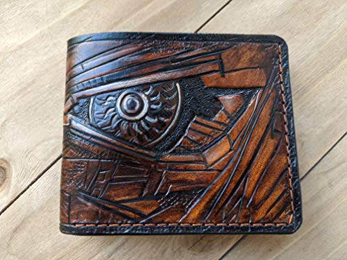 Men's 3D Genuine Leather Wallet, Hand-Carved, Hand-Painted, Leather Carving, Custom wallet, Personalized wallet, Transformer wallet2