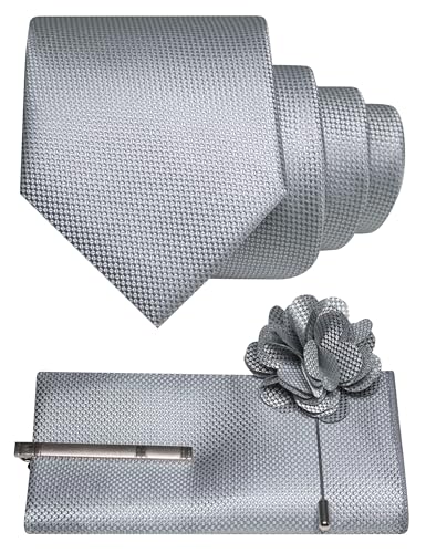 JEMYGINS Men's Tie and Lapel Pin Set (4PCS)