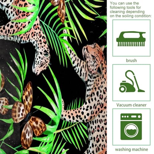 Tapete de cocina de leopardo antideslizante pack de 2 alfombras lavables absorbentes 5