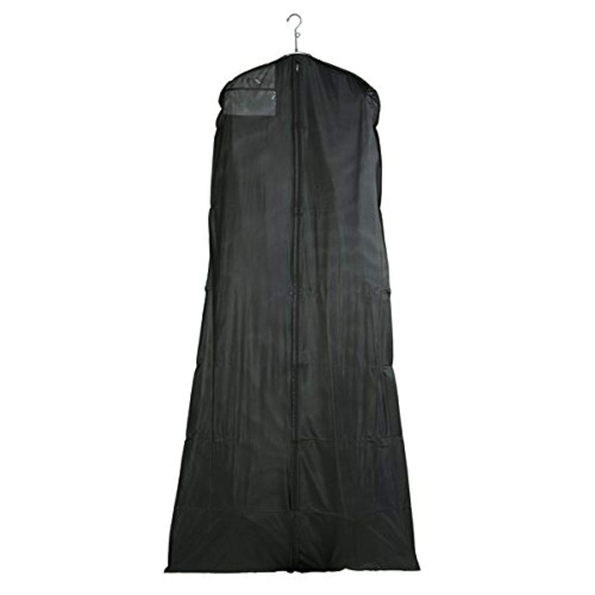 Econoco BLK72 Cover for Bridal Gown, 3 Gauge Vinyl Taffeta Finish with Hanging Document Pocket and Center Zipper, 24