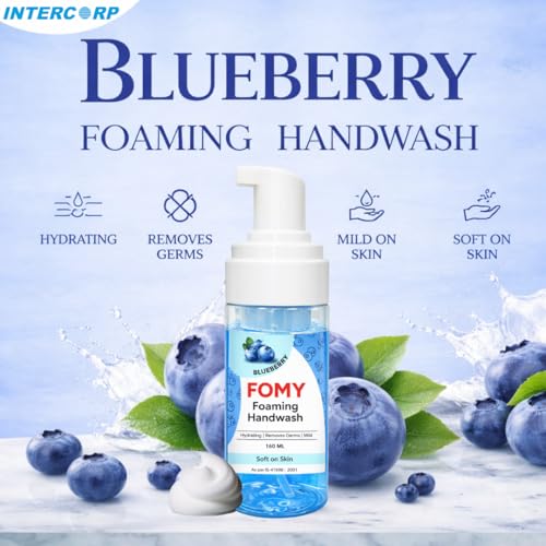 Image of Hydrating Foaming Blueberry Handwash | Dispenser Bottle (160ml) & Refill Bottle (500ml) | Soft & Refreshing Combo Pack | 99% Germs Protection