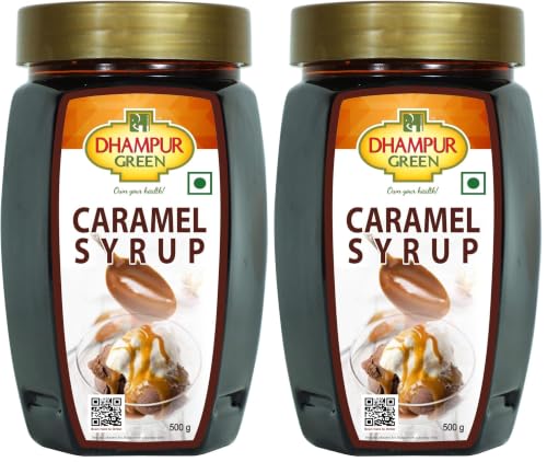 Image of Dhampure Speciality Caramel Syrup, 500G | For Bake Cake Coffee Popcorn Milkshake Frappe | Making & Baking (Pack of 2)