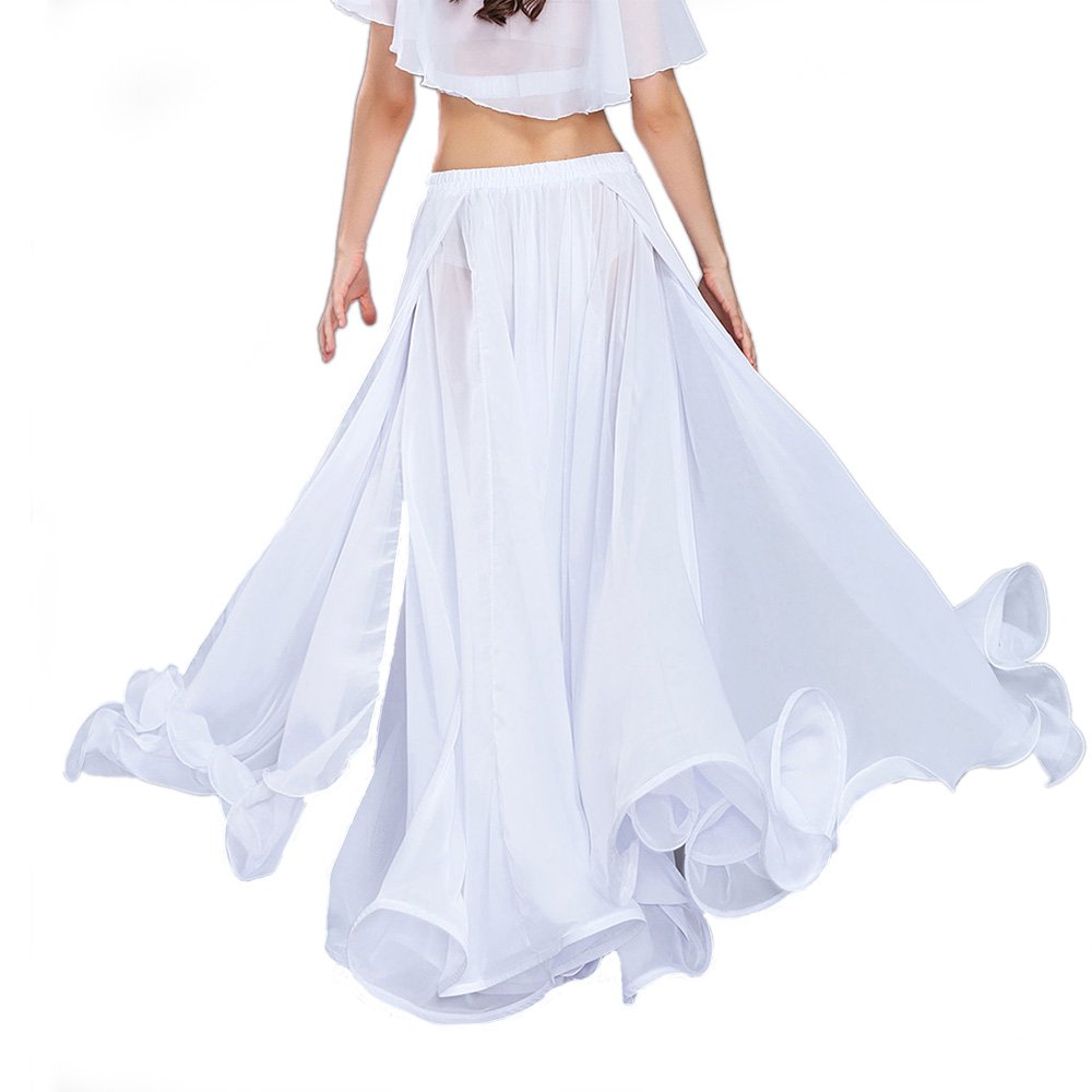 ROYAL SMEELA Donne Gonna Danza del Ventre Formazione Vestiti performanti Abiti Gonne Tulle da Danza Chiffon Gonna Lunghe Donna Danza del Ventre Abbigliamento