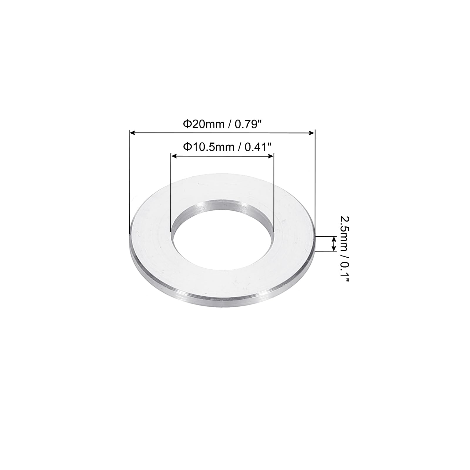 PATIKIL M10 Aluminum Spacers, 6pcs 3/8" x 3/4" Round Metal Spacers for 3/8 or M10 Screw Bolts - Image 2