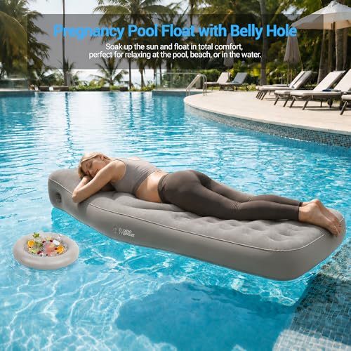 Image of Inflatable Pregnancy Pillow with Belly & Head Hole, Prone Pregnancy Pillow for Stomach Sleepers, Belly Pillow Pregnancy Mattress for Pregnant Women, Maternity airbed Pool Float for Tummy Massage
