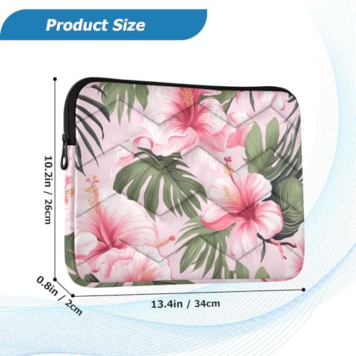Funda para portátil 13-14 pulgadas hibisco y hojas tropicales miniatura 3