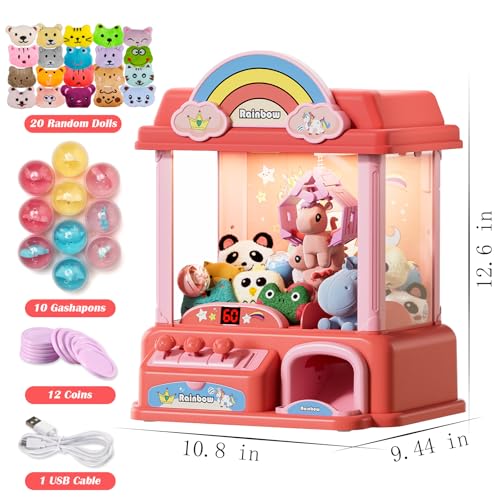 kakamelon claw machine for kids and adults with mini prizestoys for ages 8-13 girlscandy machine birthday gifts for 6 7 9 10 12 years old