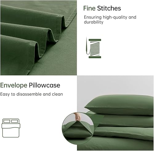 Miniatura 6 de ELLYMONI - Juego de funda de edredón y funda de almohada (100 % algodón)