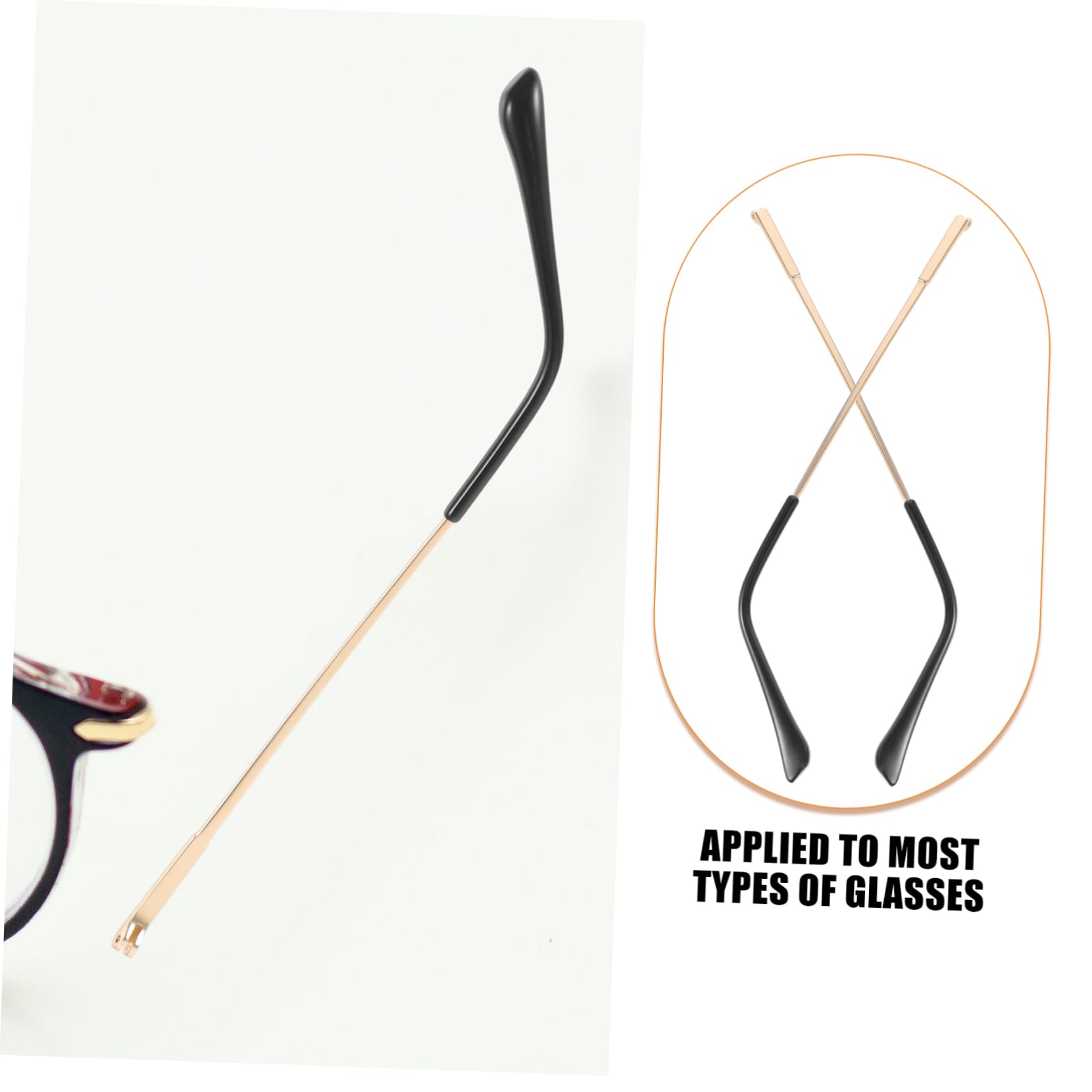 COLLBATH Replacement Glasses Arm Legs Metal Temple Arms Set Easy to Install Comfortable Fit for Types of Glasses