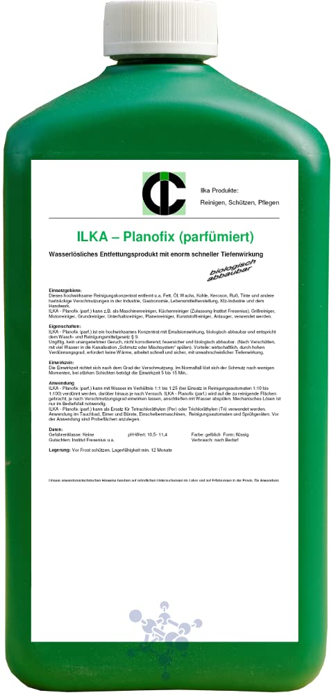 ILKA® - PLANOFIX profumato Detergente universale | 10 litri | Detergente concentrato, detergente per macchine, detergente per cucina (approvazione Fresenius), detergente per motori, detergente di base | appena profumato