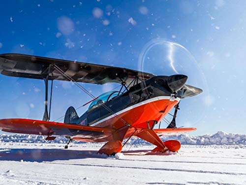 Preisvergleich Produktbild 1000 Piece Puzzle, Holzpuzzle, Puzzles für Erwachsene Kinder Personalisiertes Lernspielzeug, Stuntflugzeug schneebedeckte Feldlandung,Haus Dekoration