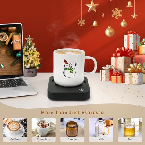 Image of Coffee Mug Warmer, Smart Cup Warmer for Desk, 3 Temperature Control & Auto Shut Off, Electric Cup Warmer for Heating Milk,Tea,Beverage,Candle (Black-No Mug)