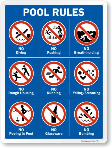 Cartel para piscina de aluminio 24x18 pulgadas miniatura 1