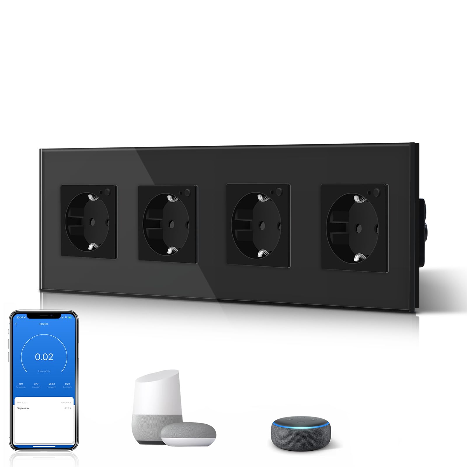 BSEED Enchufe Inteligente con 20W USB y Tipo C,Mate Enchufe Pared Wifi con Medidor Consumo,Control Remoto por APP & Voz,Requiere Cable Neutro,1 Enchufe,Blanco 86mm — view 73