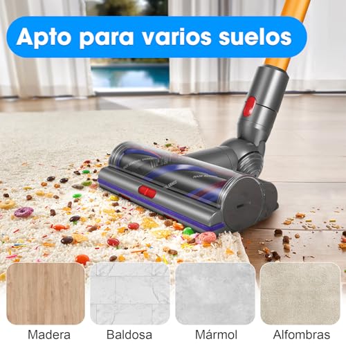 Cepillo motorizado compatible con Dyson V11 V15 V10 SV11, cabezal multisuperficie 6
