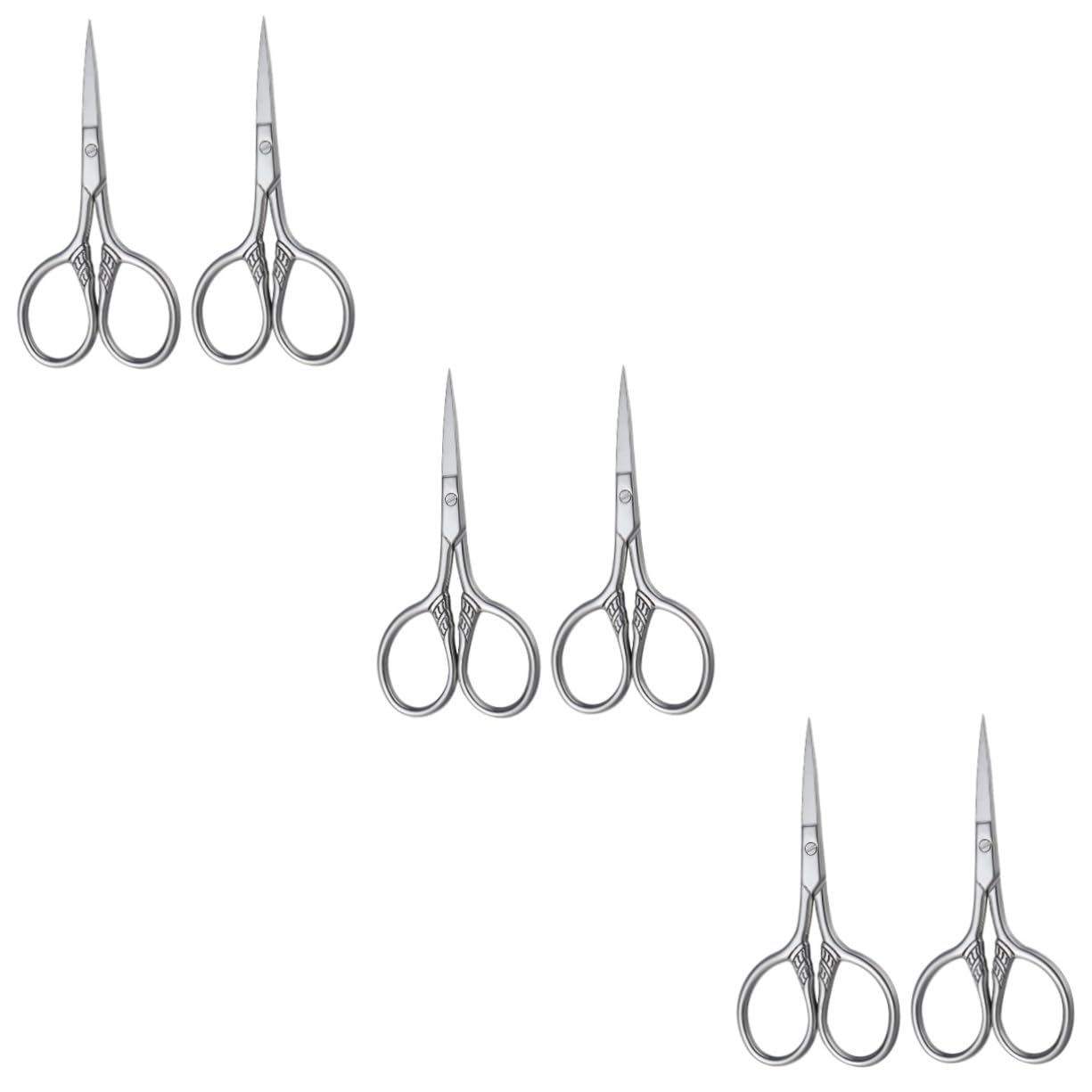 POPETPOP 6pezzi Forbici Da Barba Acciaio Inossidabile Per Rifinitura Precisione e Stile Argento Per Uso Professionale Parrucchieri e Saloni