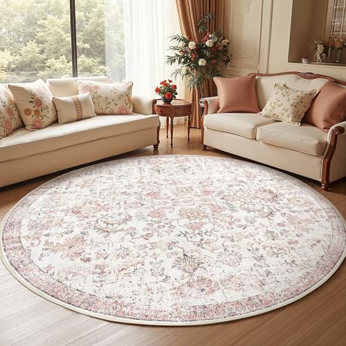 jinchan Tapete Redondo Vintage Boho 7ft Rojo miniatura 3
