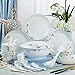 Jingdezhen Service de table en porcelaine anglaise de qualité domestique (28 pièces) Vaisselle chinoise en porcelaine bleue et blanche pour 4 à 6 personnes