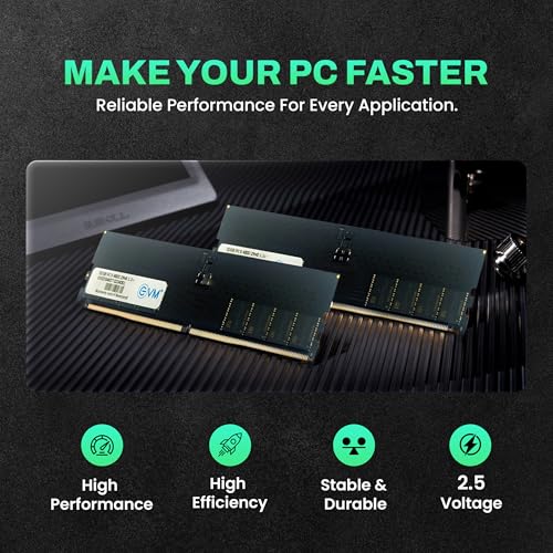 Image of EVM 32GB DDR5 Desktop RAM 4800Mhz LongDimm - High Performance - Ideal for Gaming and Editing - MAC, Intel, AMD Compatible - 10 Years Warranty (EVMT32G4800U88P)