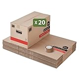 Pack and Move- Lot 20 Cartons Déménagement Premium - 60 X 30 X 30 Cm - Extrême Résista...