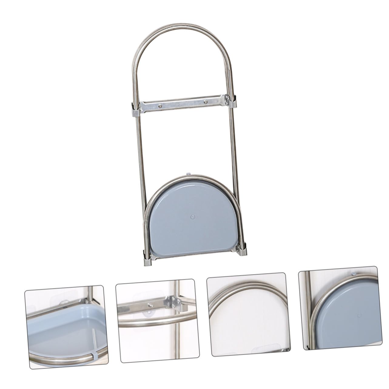 Porta Ombrelli da Parete Pieghevole in Acciaio Inox Blu | Grande Capienza, Uso per Casa e Ristorante, Installazione Multipla Parti in Plastica