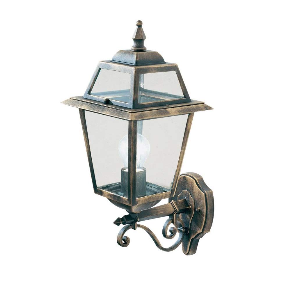 Searchlight Outdoor Black Gold Searchlight 1521 New Orleans Outdoor Traditional Up Lantern Wall Light | Ip44 Exterior Rating | Ideal For Gardens - Driveways - Fencing - Patio Lighting | Free Air Freshener Promo