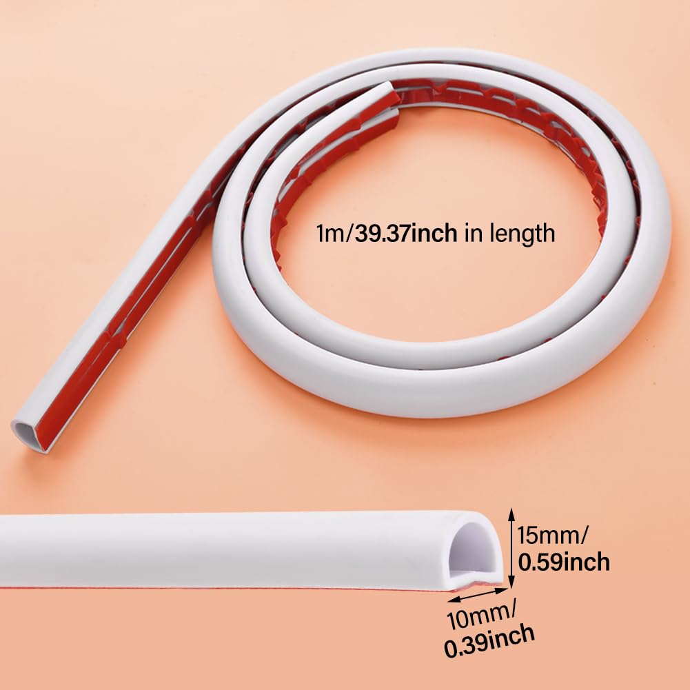 Wall Cord Hider, 39inch Self Adhesive Cable Hider Half Round Extension Cord Covers TV Cord Hider Raceway Cord Covers Wall Mounted Tv for Home and Office Gym, Exhibitions(White)