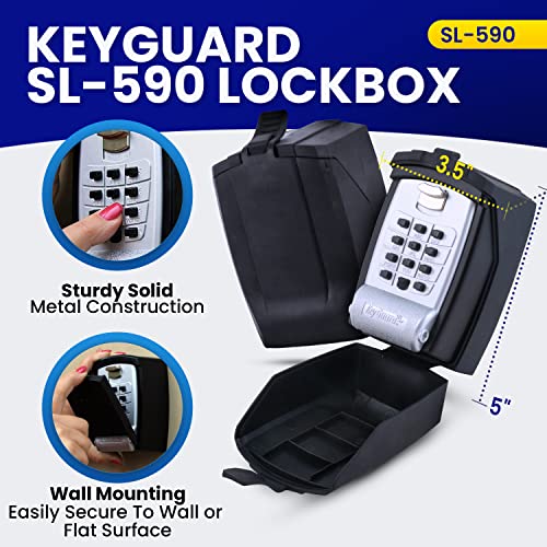 KeyGuard Pro SL-590-Cvr Outdoor Lock Box with Protective Rubber Cover Medium, Silver & Black - Image 2