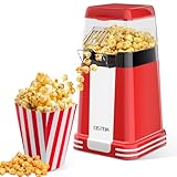 OSTBA Popcorn Maker, 1200W Mini Retro Air Popper Popcorn Machine, 12 Cups Hot Air Popcorn Popper Electric with Butter Tray, Oil-Free One-Button Control, Compact Design for Home & Gifts