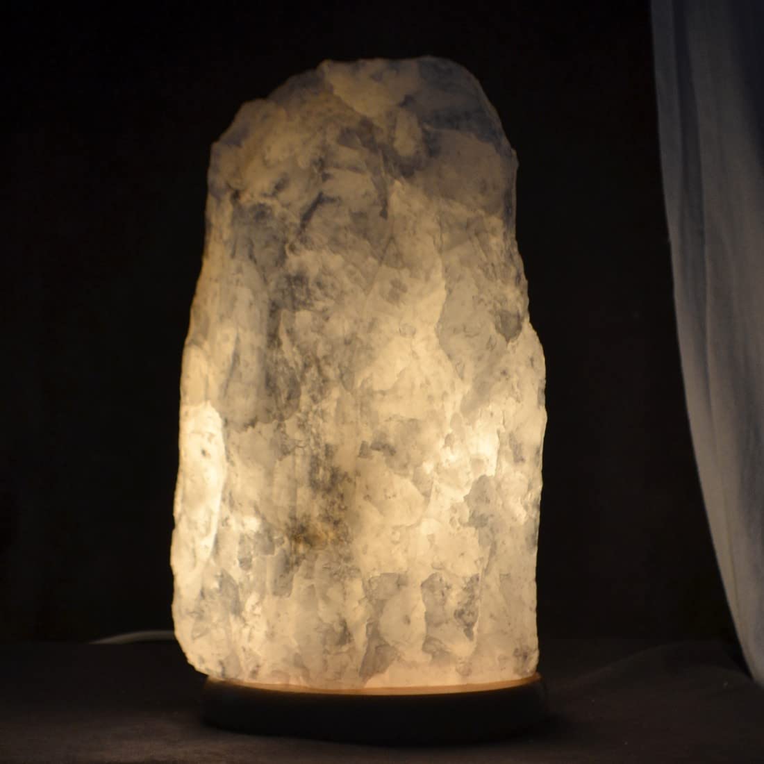 Bergkristall Rohstein Lampe | Echte Kristall Edelstein Leuchte/Lampe | Bergkristall Leuchte | Beleuchteter Kristall Heilstein 8-9 kg