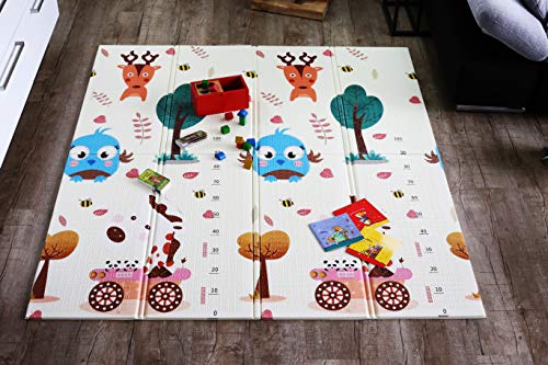Speelmat baby vrij van schadelijke stoffen oudertrots babymat speeltapijt speelgoed vanaf 0 maanden kruipdeken speeldeken TÜV getest (M 157 x 177 x 1 cm)
