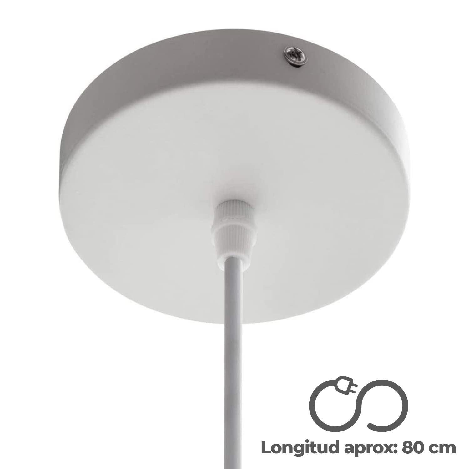 TIENDA EURASIA - Lampara Techo, Lampara Colgante Techo de Fibra de Bambu, Tamaño 38 x 40 cm, Casquillo E27, 40W Max, Cable 80 cm, Perfecta Lampara de Salon, Dormitorio, Estudio, Porche