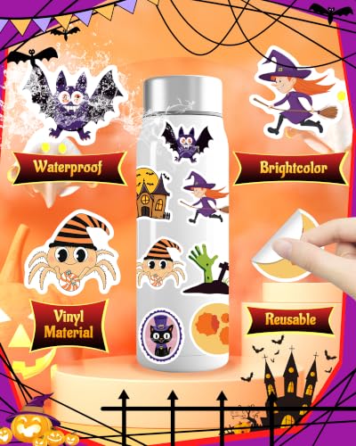 kecristv 300 Pcs Halloween Pumpkin Stickers for Kids, Bulk Crafts for Kids - image 3